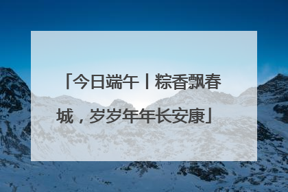 今日端午丨粽香飘春城，岁岁年年长安康