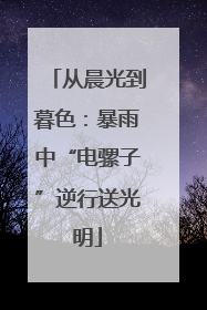 从晨光到暮色：暴雨中“电骡子”逆行送光明