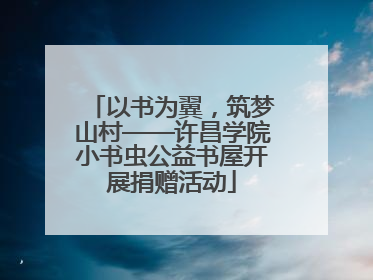 以书为翼，筑梦山村——许昌学院小书虫公益书屋开展捐赠活动