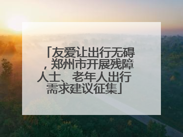 友爱让出行无碍，郑州市开展残障人士、老年人出行需求建议征集