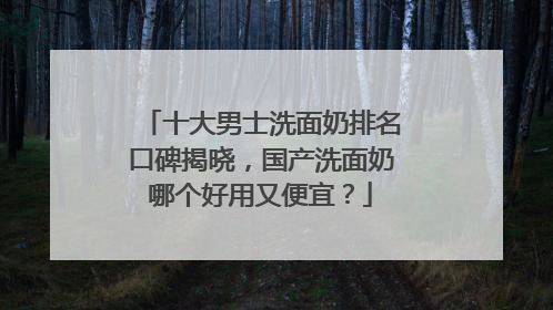 十大男士洗面奶排名口碑揭晓，国产洗面奶哪个好用又便宜？