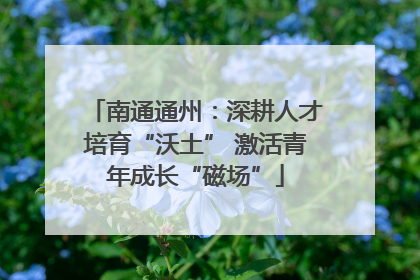 南通通州：深耕人才培育“沃土” 激活青年成长“磁场”