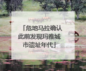 危地马拉确认此前发现玛雅城市遗址年代
