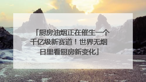 厨房油烟正在催生一个千亿级新赛道！世界无烟日里看厨房新变化