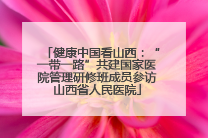 健康中国看山西：“一带一路”共建国家医院管理研修班成员参访山西省人民医院