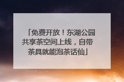 免费开放！东湖公园共享茶空间上线，自带茶具就能泡茶话仙