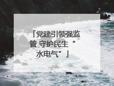党建引领强监管 守护民生“水电气”