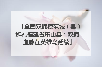 全国双拥模范城（县）巡礼福建省东山县：双拥血脉在英雄岛延续