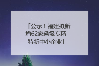 公示！福建拟新增62家省级专精特新中小企业