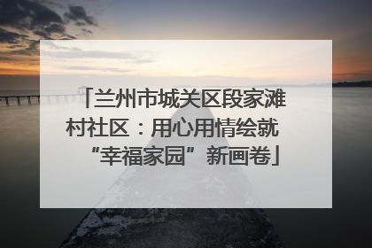 兰州市城关区段家滩村社区：用心用情绘就“幸福家园”新画卷