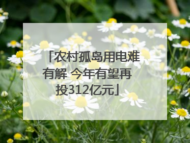 农村孤岛用电难有解 今年有望再投312亿元