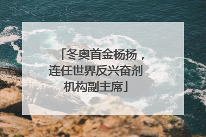 冬奥首金杨扬，连任世界反兴奋剂机构副主席