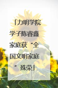 力明学院学子陈睿鑫家庭获“全国文明家庭”殊荣