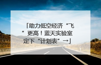 助力低空经济“飞”更高！蓝天实验室定下“计划表”→