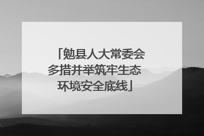 勉县人大常委会多措并举筑牢生态环境安全底线