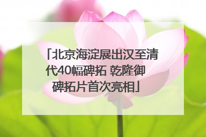 北京海淀展出汉至清代40幅碑拓 乾隆御碑拓片首次亮相