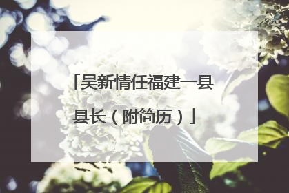 吴新情任福建一县县长（附简历）