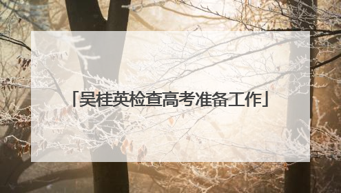 吴桂英检查高考准备工作