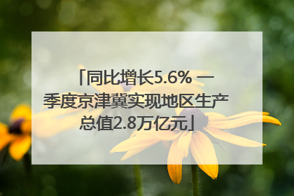 同比增长5.6% 一季度京津冀实现地区生产总值2.8万亿元