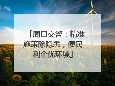 周口交警：精准施策除隐患，便民利企优环境