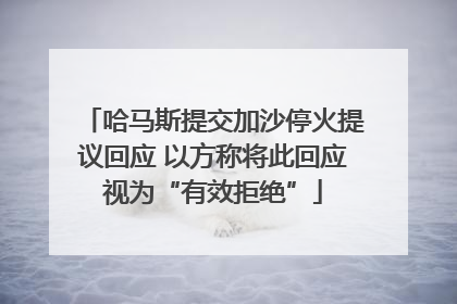 哈马斯提交加沙停火提议回应 以方称将此回应视为“有效拒绝”
