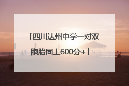 四川达州中学一对双胞胎同上600分+