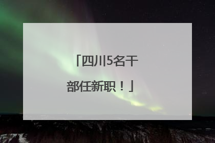 四川5名干部任新职！