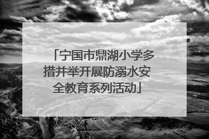 宁国市鼎湖小学多措并举开展防溺水安全教育系列活动