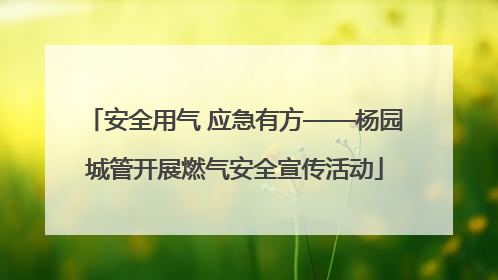 安全用气 应急有方——杨园城管开展燃气安全宣传活动