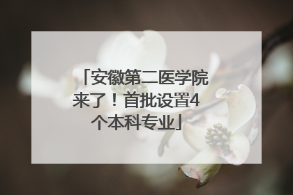 安徽第二医学院来了！首批设置4个本科专业
