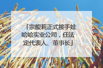 宗馥莉正式接手娃哈哈实业公司，任法定代表人、董事长