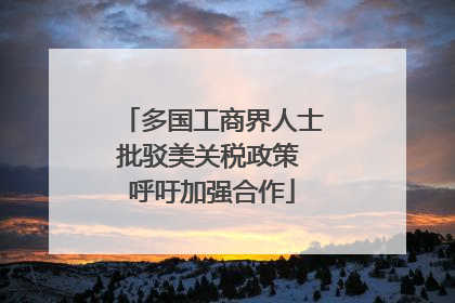多国工商界人士批驳美关税政策 呼吁加强合作