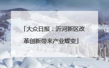 大众日报：沂河新区改革创新带来产业蝶变