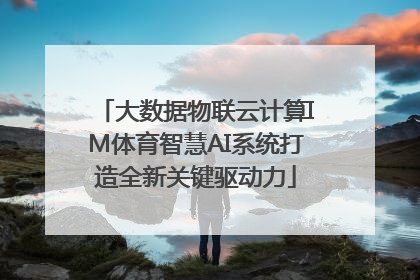 大数据物联云计算IM体育智慧AI系统打造全新关键驱动力