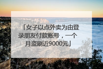 女子以点外卖为由登录朋友付款账号，一个月盗刷近9000元