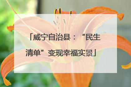 威宁自治县：“民生清单”变现幸福实景