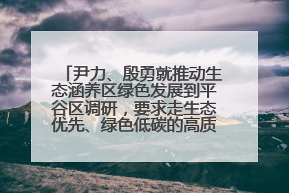尹力、殷勇就推动生态涵养区绿色发展到平谷区调研，要求走生态优先、绿色低碳的高质量发展之路