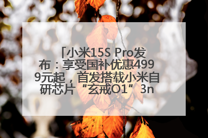 小米15S Pro发布：享受国补优惠4999元起，首发搭载小米自研芯片“玄戒O1”3nm旗舰处理器