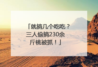就摘几个吃吃？三人偷摘230余斤桃被抓！