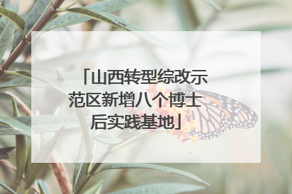 山西转型综改示范区新增八个博士后实践基地