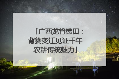 广西龙脊梯田：背篓变迁见证千年农耕传统魅力