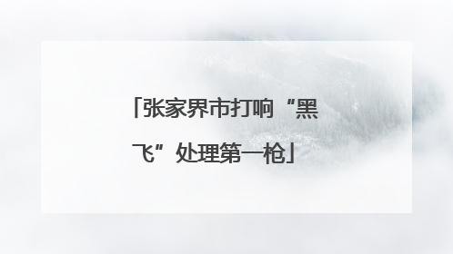 张家界市打响“黑飞”处理第一枪