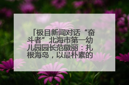 极目新闻对话“奋斗者”北海市第一幼儿园园长范徽丽：扎根海岛，以最朴素的爱践行教育的梦想