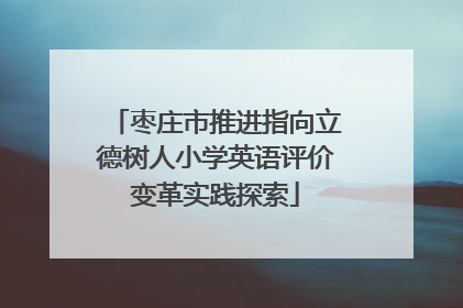 枣庄市推进指向立德树人小学英语评价变革实践探索