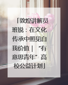 敦煌讲解员班锐：在文化传承中照见自我价值｜“有意思青年”高校公益计划