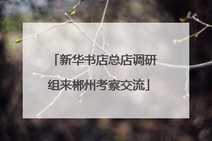 新华书店总店调研组来郴州考察交流