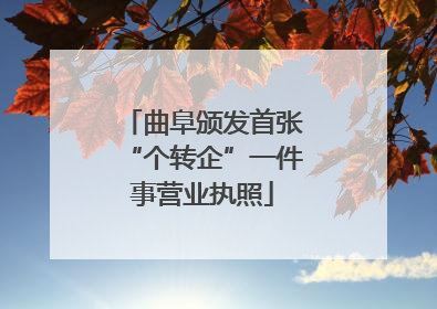 曲阜颁发首张“个转企”一件事营业执照