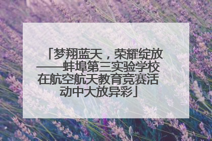 梦翔蓝天，荣耀绽放——蚌埠第三实验学校在航空航天教育竞赛活动中大放异彩