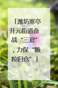 潍坊寒亭开元街道奋战“三夏”，力保“颗粒归仓”