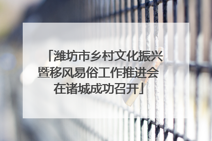 潍坊市乡村文化振兴暨移风易俗工作推进会在诸城成功召开